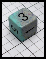 Dice : Dice - 6D - Chessex Half and Half Aqua and Grey with Black Numerals - POD Jul 2015